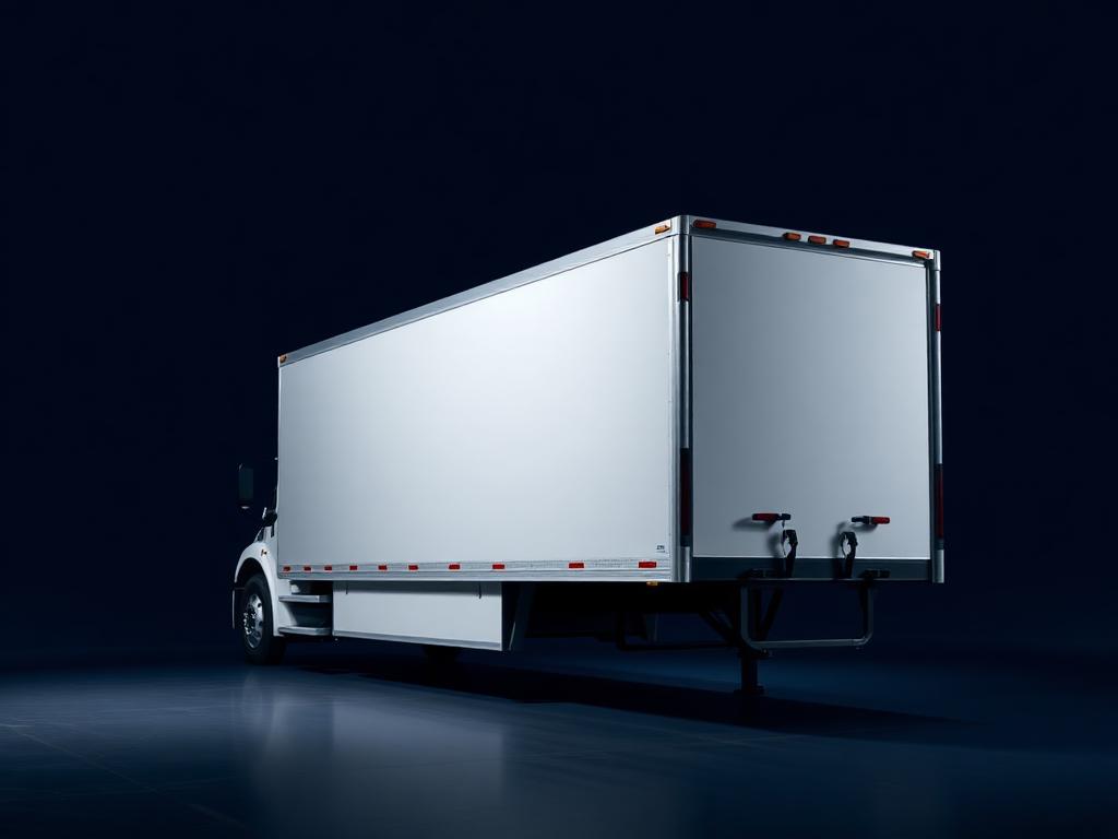 White dry van trailer